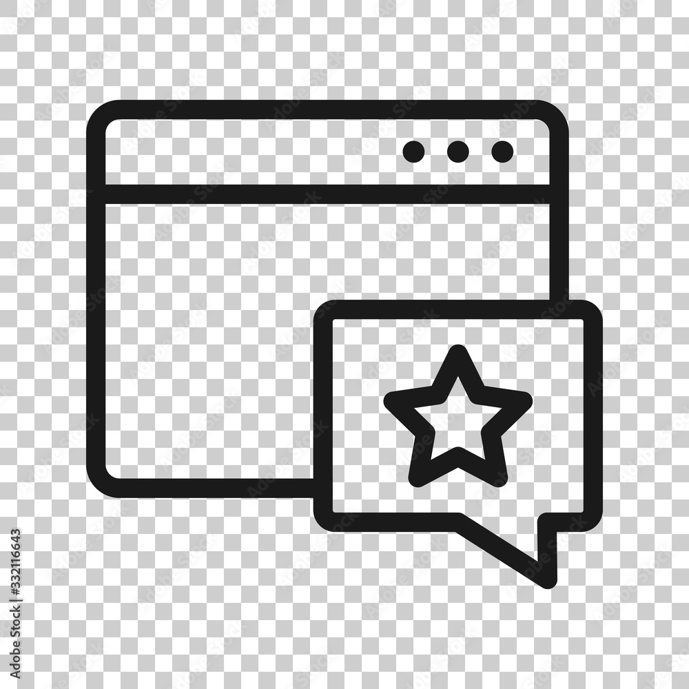 Browser window with star icon in flat style. Wish list vector illustration on white isolated background. Reward bonus business concept. Browser window with star icon in flat style. Wish list vector illustration on white isolated background. Reward bonus business concept.