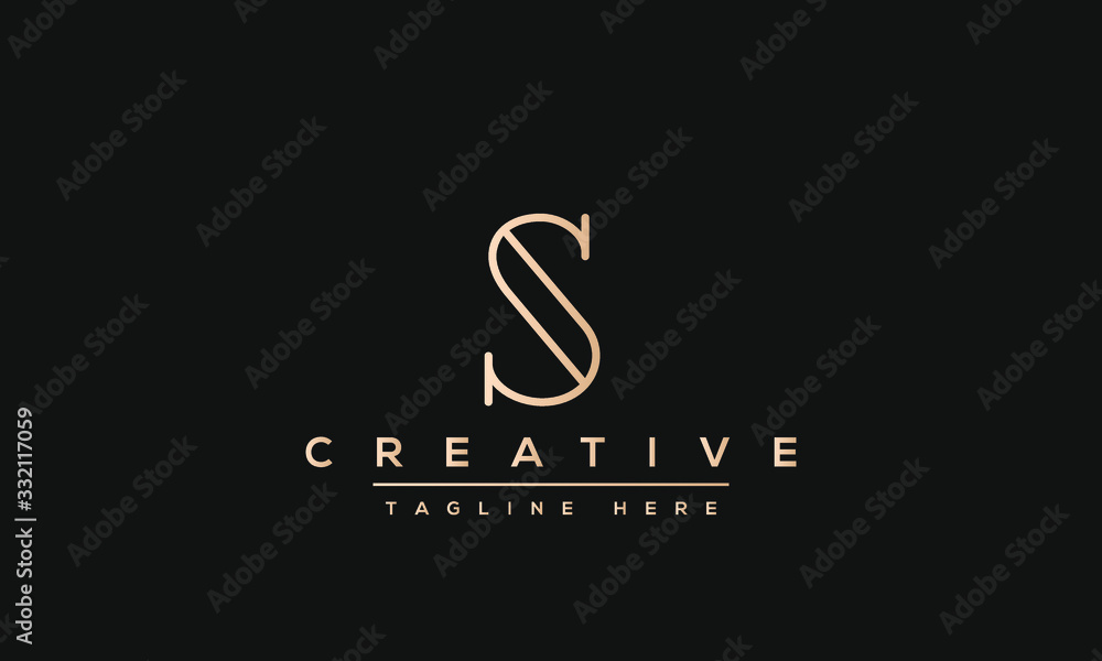 Fototapeta premium Simple Elegant Letter S Logo Design. Modern minimalist S SS creative initials based vector icon template.