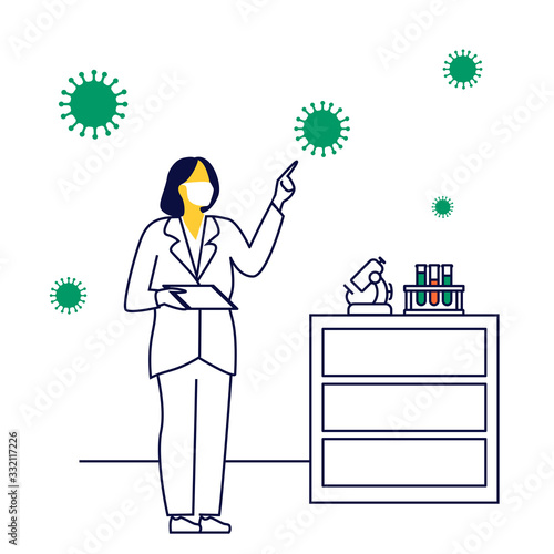 Investigadora analizando los datos del Coronavirus.