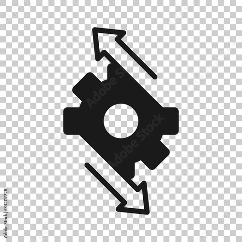 Workflow icon in flat style. Gear effective vector illustration on white isolated background. Process organization business concept.