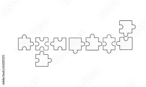 Puzzle Band Banner Hintergrund Weiß Leer Teile Elemente
