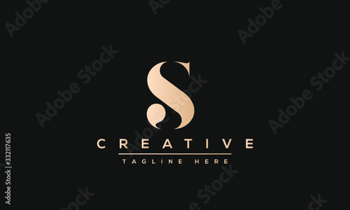 Simple Elegant Letter S Logo Design. Modern minimalist S SS creative initials based vector icon template.