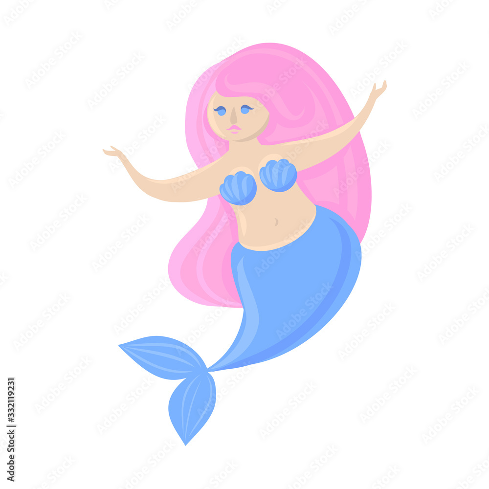 Cartoon vector mermaid fairytale character element female Cartoon vector mermaid fairytale character element female
