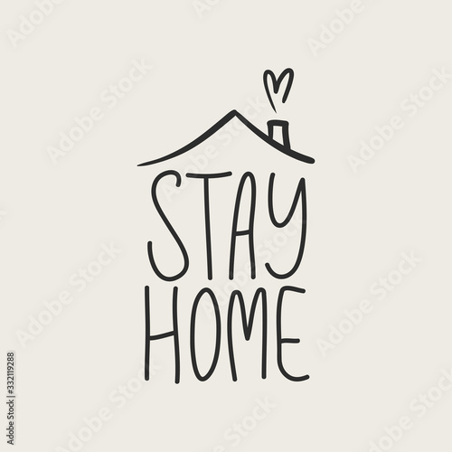 Stay home stay safe. Vector handwritten. Modern calligraphy for posters, social media content and cards. Black saying isolated on white background
