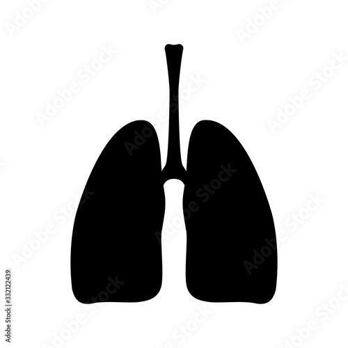 Human Lungs Icon. Black vector illustration respiration Lung symbol