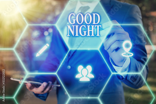 Plakat Conceptual hand writing showing Good Night. Concept meaning expressing good wishes on parting at night or before going to bed