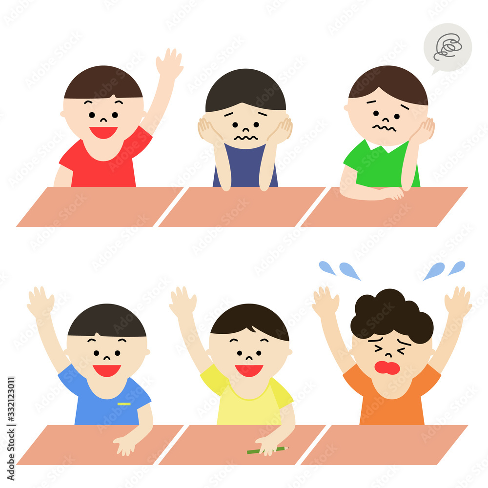 小学生 授業中の男の子 セット 小学生 授業中の男の子 セット