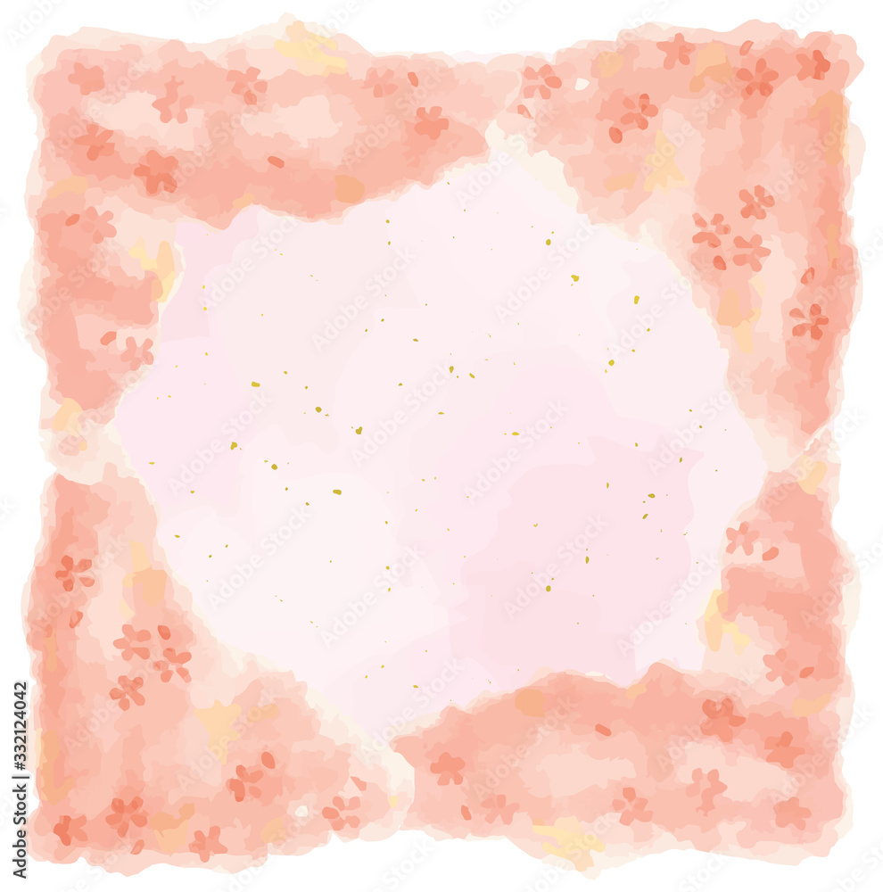 手描きイラスト　桜の花のフレーム