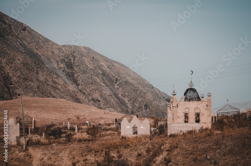 Old cemetery in a mountain valley
