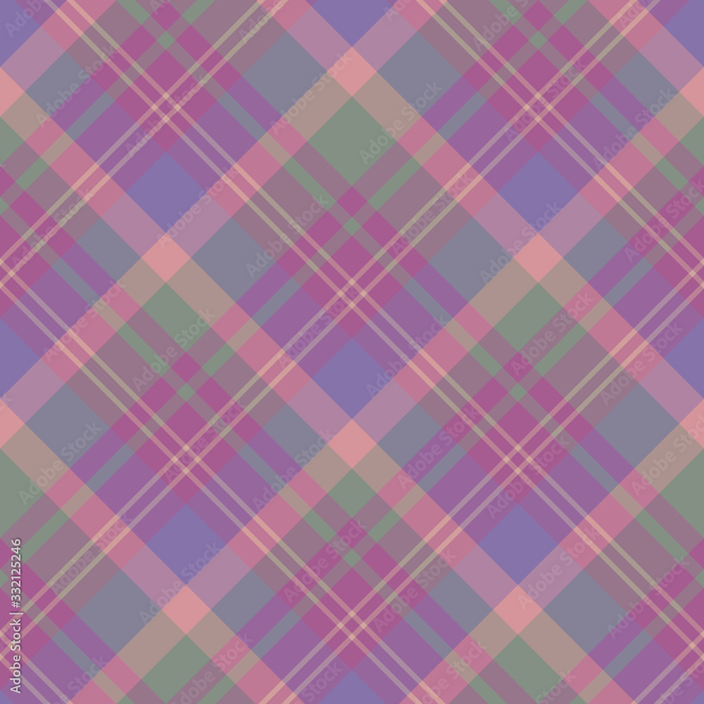 Fototapeta premium Seamless pattern in exquisite discreet gray, pink, violet and purple colors for plaid, fabric, textile, clothes, tablecloth and other things. Vector image. 2