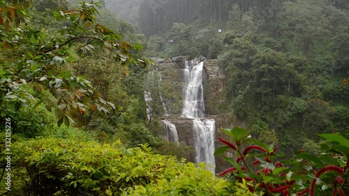 Majestic waterfall Ramboda. Symbol of Sri Lanka photo