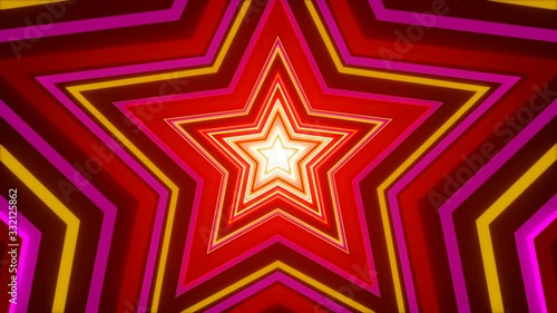 motion stars on red background, loop