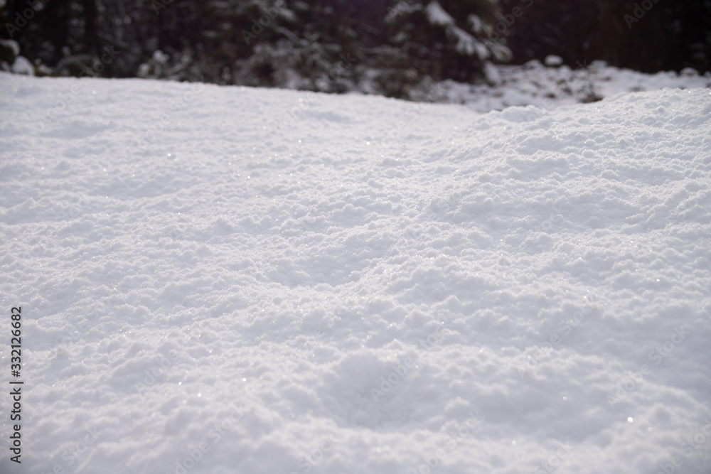 Texture of the white snow