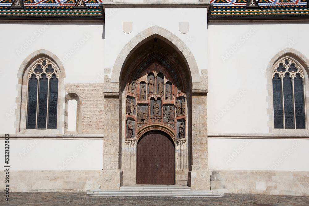 St. Mark's Church portal, Zagreb, Croatia