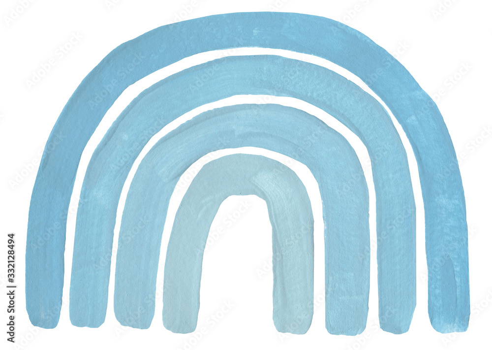 Pastel blue rainbow clipart. Neutral delicate rainbows illustration