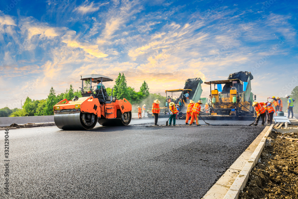 Road Construction Workers Working