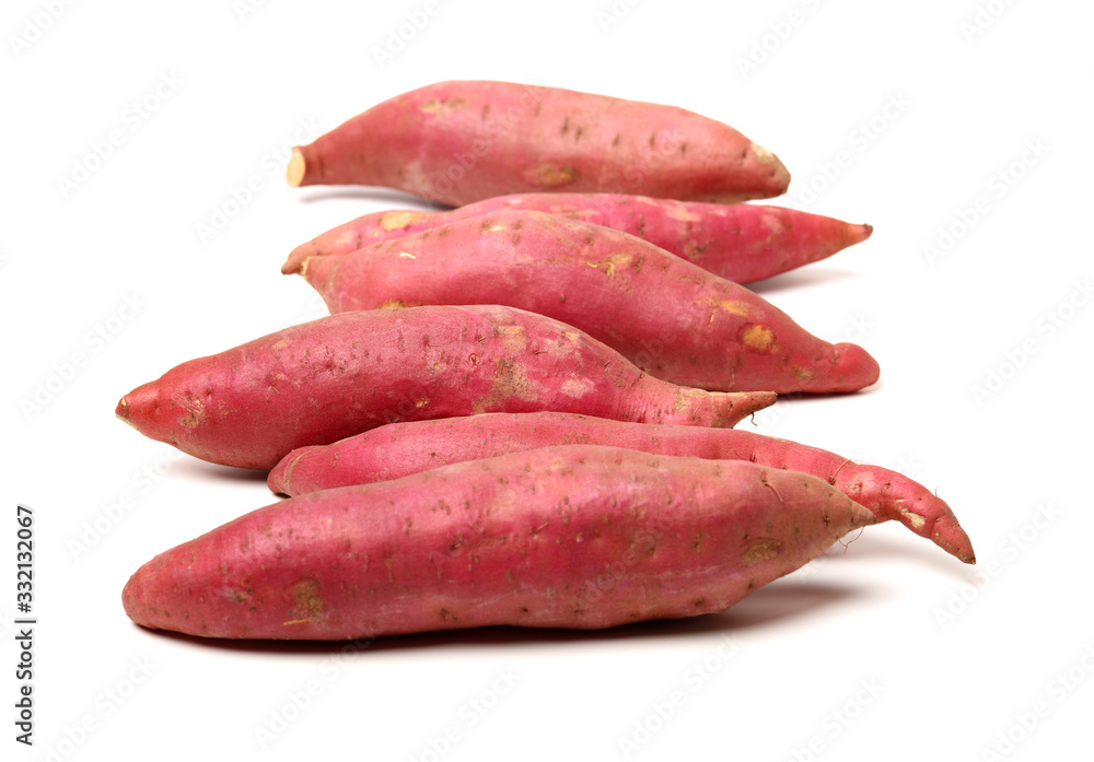 sweet potatoes on the white background sweet potatoes on the white background