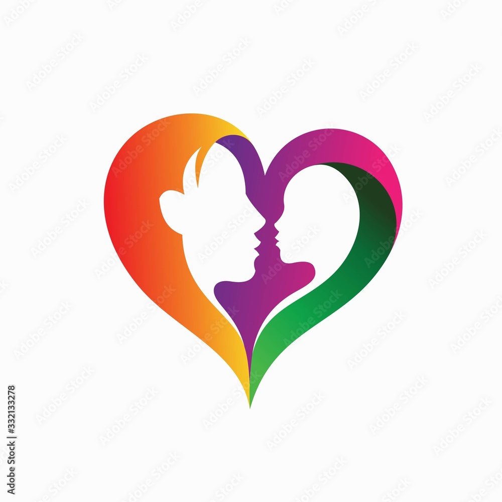 Mother and baby with heart shaped Mother and baby with heart shaped