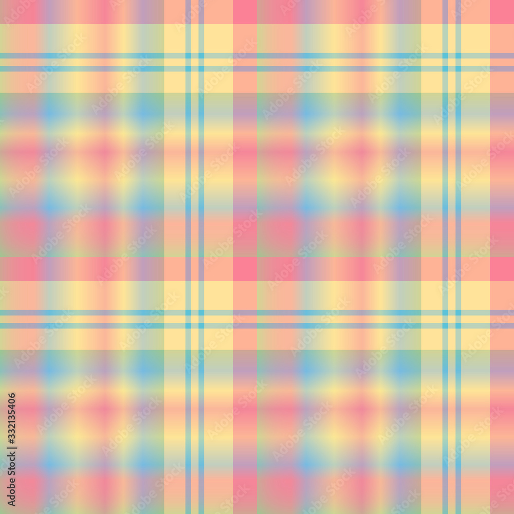 Seamless pattern in exquisite gradient blue, yellow and pink colors for plaid, fabric, textile, clothes, tablecloth and other things. Vector image. Seamless pattern in exquisite gradient blue, yellow and pink colors for plaid, fabric, textile, clothes, tablecloth and other things. Vector image.