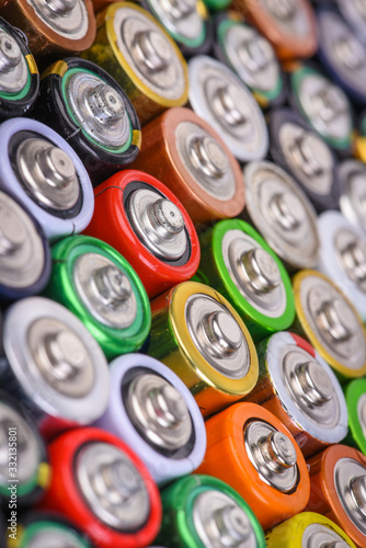 Used aa batteries in perspective view
