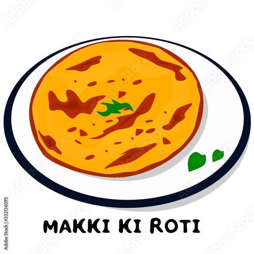 Makki ki Roti or Makke ki Roti indian Punjabi food Vector photo