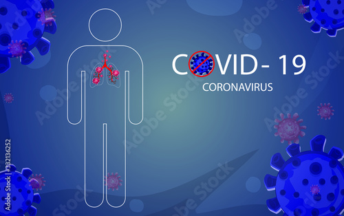 Coronavirus disease COVID-19 infection medical illustration.pathogen respiratory influenza covid virus cells. New official name for Coronavirus disease named COVID-19
