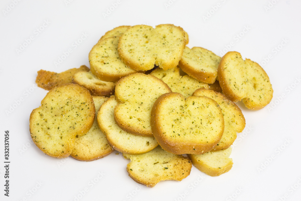 heap of crispy bread chips with sweet basil pesto heap of crispy bread chips with sweet basil pesto