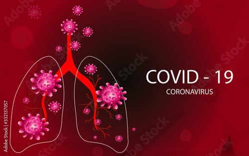 Coronavirus disease COVID-19 infection medical illustration.pathogen respiratory influenza covid virus cells. New official name for Coronavirus disease named COVID-19
