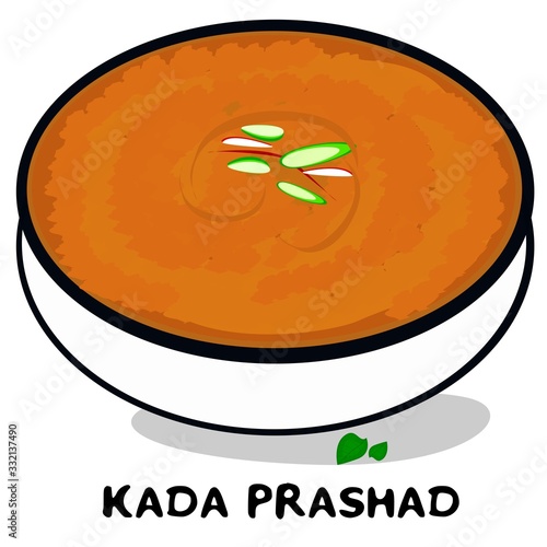 Kada prashad indian Punjabi food Vector photo