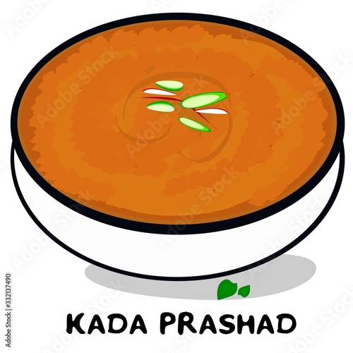 Kada prashad indian Punjabi food Vector
