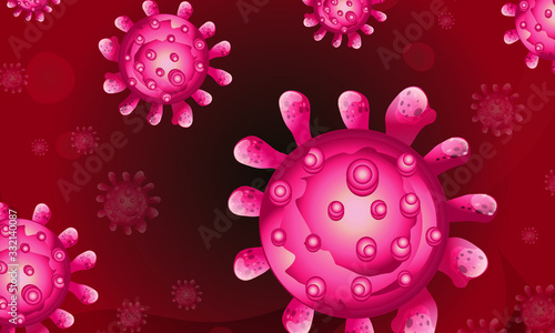 Coronavirus disease COVID-19 infection medical illustration.pathogen respiratory influenza covid virus cells. New official name for Coronavirus disease named COVID-19