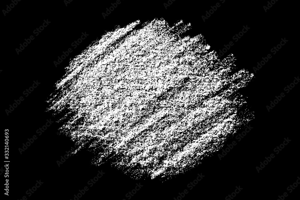Scribble hand drawn in chalk on black background. Monochrome stain element. Digitally generated image. Vector illustration, Eps 10. - obrazy, fototapety, plakaty 