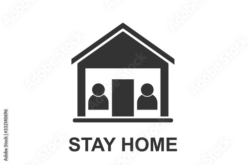 Stay home icon vector, stay home and safe from corona virus