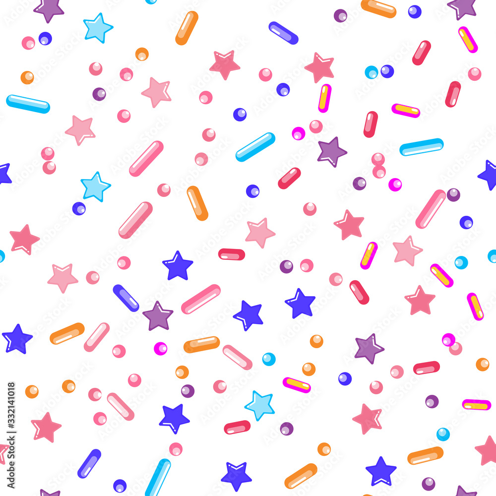 Sprinkle Cupcake Donut Topping. Seamless Pattern Sprinkle Cupcake Donut Topping. Seamless Pattern