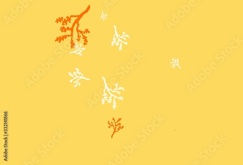 Light Orange vector doodle background with branches.