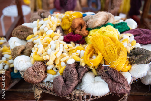 Silk threads and cocoons are raw materials for weaving silk.