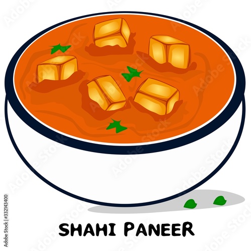 Shahi Paneer indian Punjabi food Vector