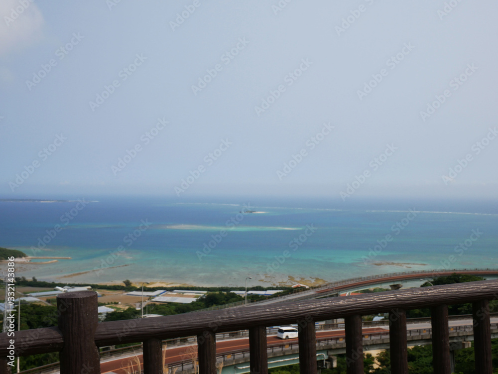 Niraikanai-bridge , Nanjo city, Okinawa,Japan sea view Niraikanai-bridge , Nanjo city, Okinawa,Japan sea view