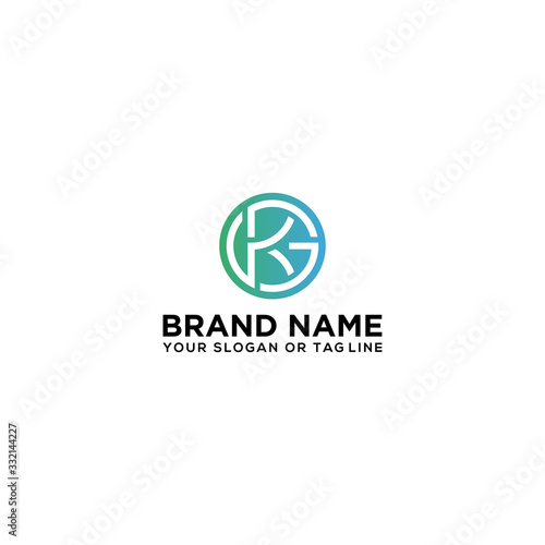 letter KG logo design vector photo