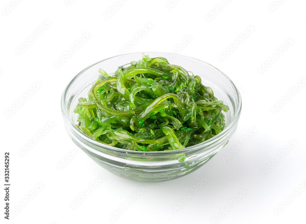 Chukka Seaweed Salad Isolated on White Background Chukka Seaweed Salad Isolated on White Background