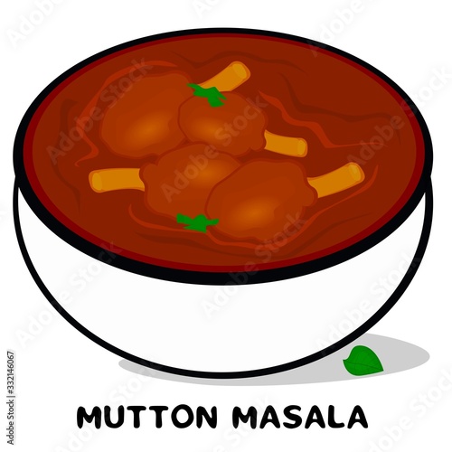 Mutton masala indian Punjabi food Vector