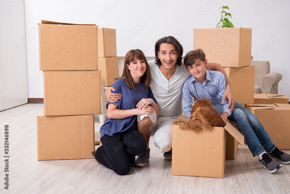Young family moving to new flat Young family moving to new flat