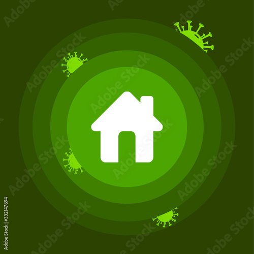 Virus protection concept with home icon
