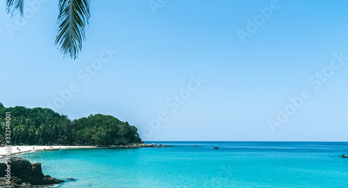 Amazing tropical beach with exotic white sandy beach and clear ocean