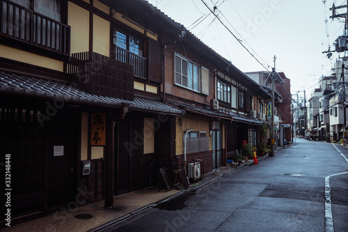 Rainy streets of Kyoto City, Japan