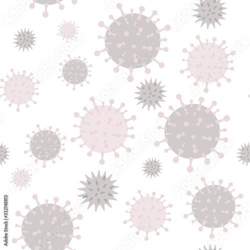 Coronavirus bacteria seamless pattern. Coronavirus quarantine concept. Pattern for medical news banners.