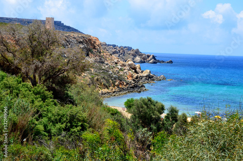 Piękny krajobraz nadmorski plaża na Malcie