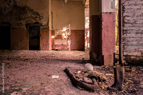 Deserted entrance hall and left behind photo