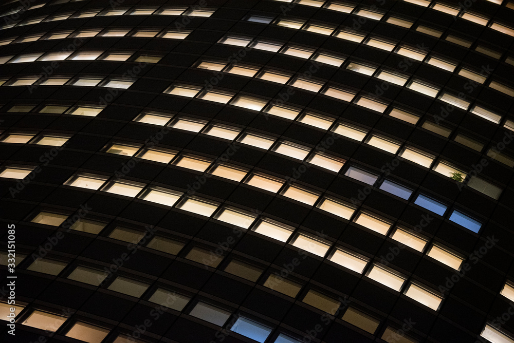 business office at night - corporate building business office at night - corporate building