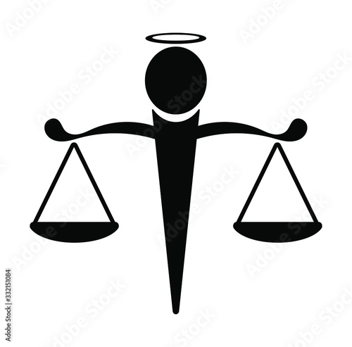 justice icon on white background
